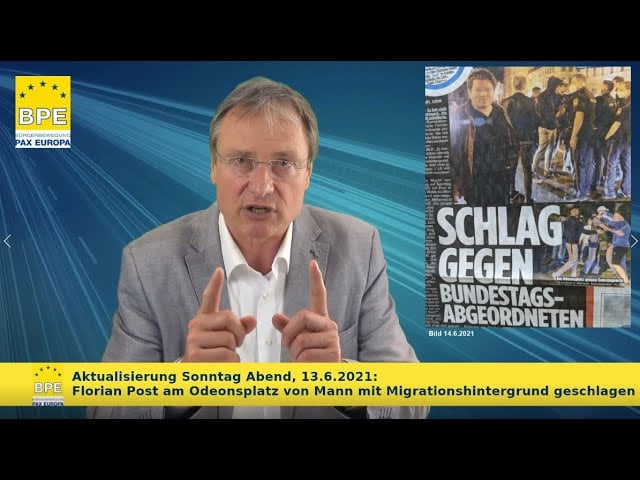 Michael Stürzenberger von der Bürgerbewegung Pax Europa; Bild: Startbild Youtube