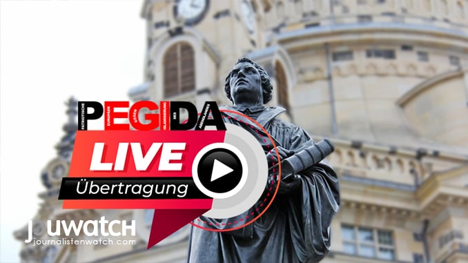 PEGIDA LIVE aus Dresden; Bild: © jouwatch