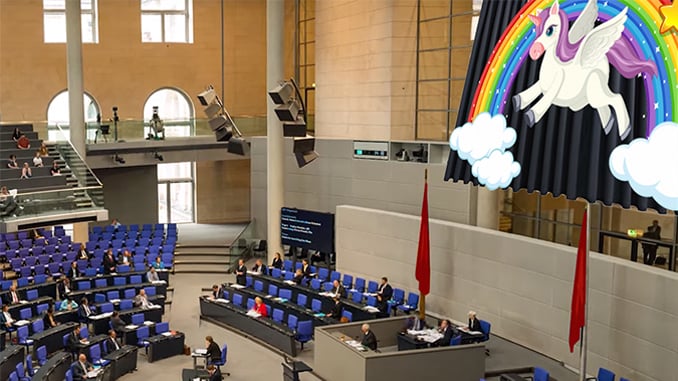 Der Bundestag im neuen Design; Bild: Collage