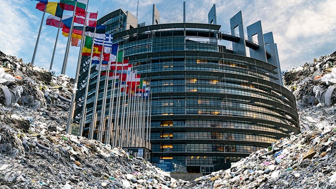 Mülldeponie in Brüssel; Bild: Collage