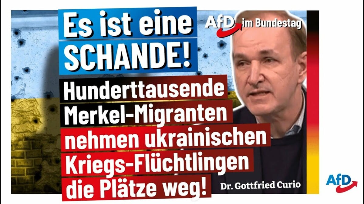Dr. Gottfried Curio fordert Platz für echte Kriegsflüchtlinge; Bild: Startbild Youtubevideo