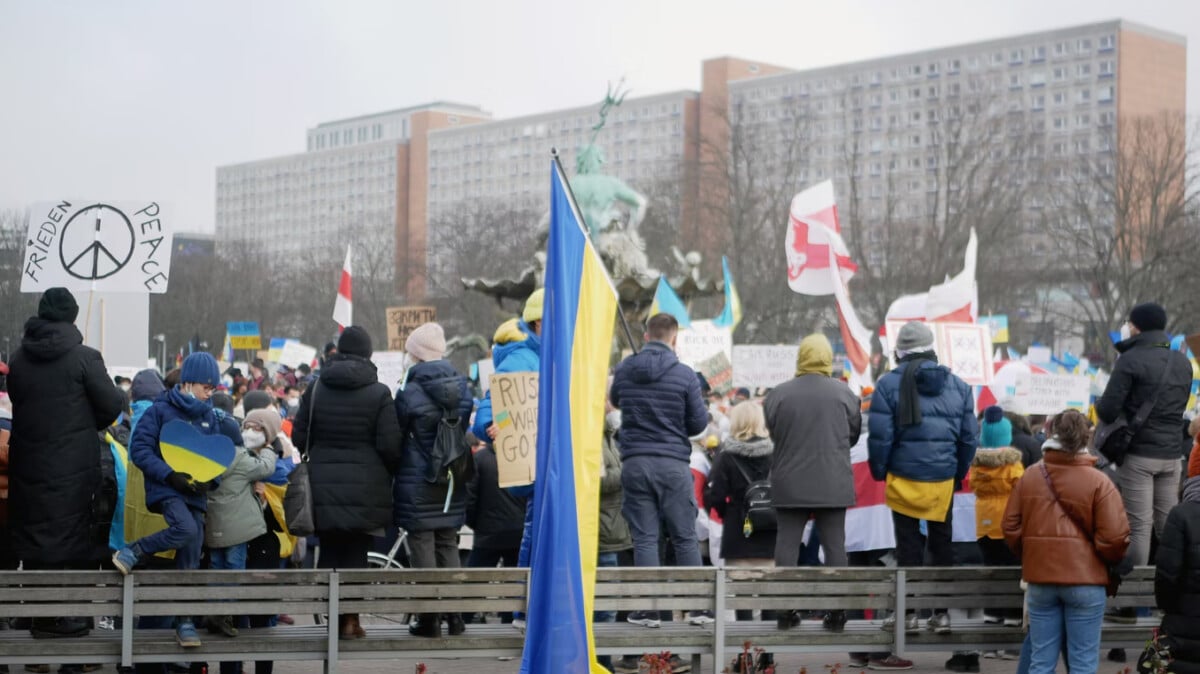 Demo gegen Krieg in der Ukraine; Bild: Unsplash