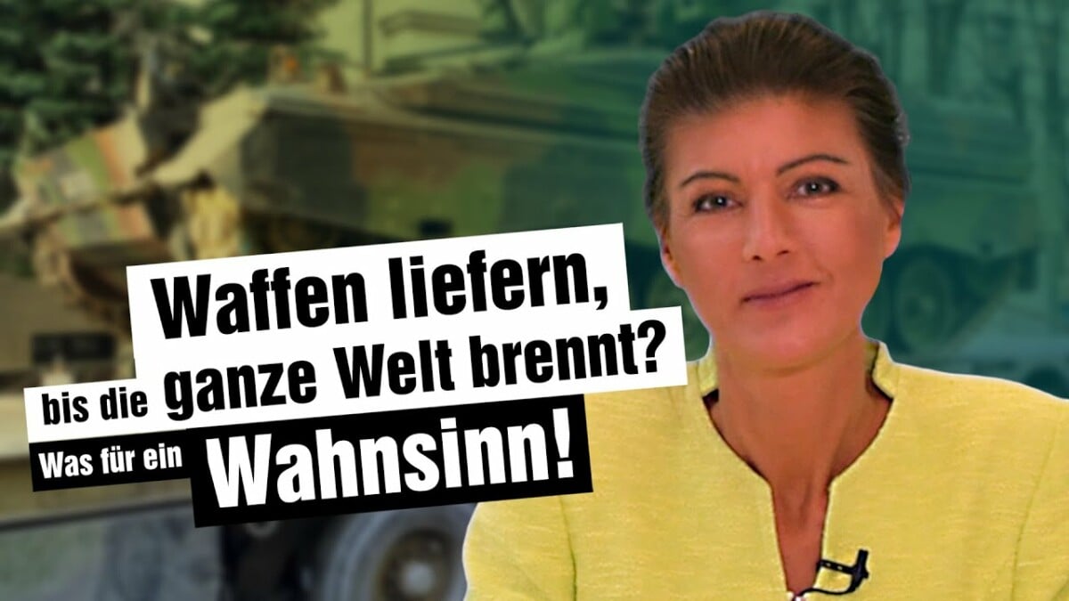 Sarah Wagenknecht: Waffen liefern, bis die ganze Welt brennt? Was für ein Wahnsinn!; Bild: Startbild Youtubevideo