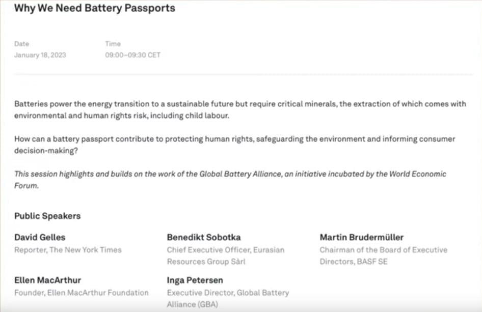 WEF Battery Passports